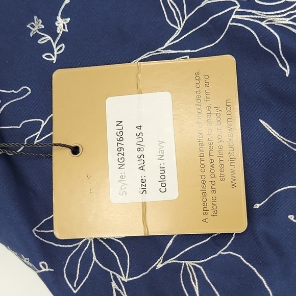 NIP TUCK SWIM Garden Line Foil Tummy Control One Piece Swimsuit Navy Size 4 - Picture 8 of 10